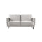 SOFA ESTACIONARIO DE DOS ASIENTOS EN TELA TEXTURIZADA BEIGE Y PATAS NEGRAS