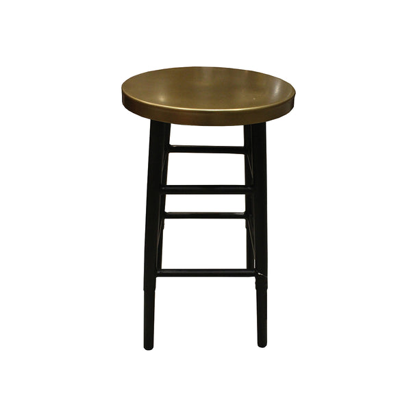 TABURETE CON ASIENTO DORADO Y PATAS NEGRAS