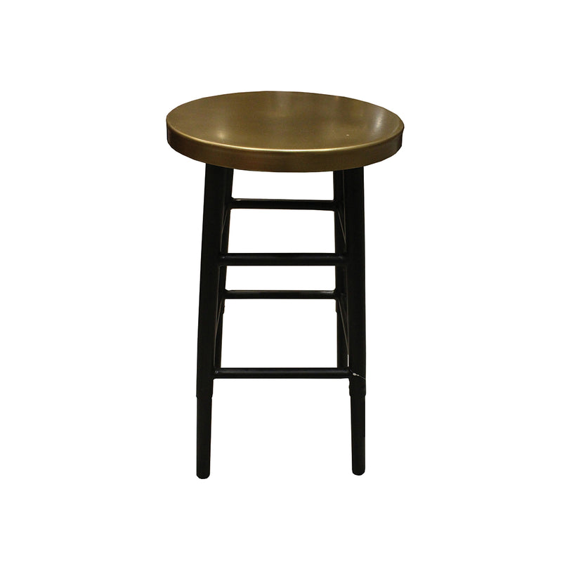 TABURETE CON ASIENTO DORADO Y PATAS NEGRAS