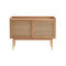 *****CREDENZA ACABADO DE MADERA NATURAL CON CASQUILLOS DORADOS