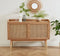 *****CREDENZA ACABADO DE MADERA NATURAL CON CASQUILLOS DORADOS