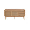 *****CREDENZA ACABADO DE MADERA NATURAL CON CASQUILLOS DORADOS
