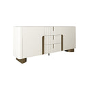 CREDENZA BEIGE CON TOPE DE MARMOL Y PATAS DORADAS