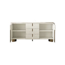 CREDENZA BEIGE CON TOPE DE MARMOL Y PATAS DORADAS