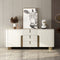*****CREDENZA BEIGE CON TOPE DE MARMOL Y PATAS DORADAS