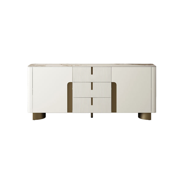 *****CREDENZA BEIGE CON TOPE DE MARMOL Y PATAS DORADAS