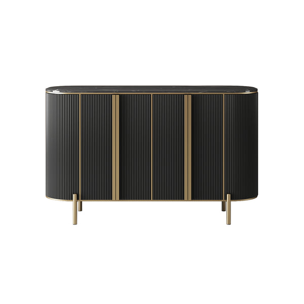 *****CREDENZA GRIS CON TOPE DE MARMOL Y PATAS DORADAS
