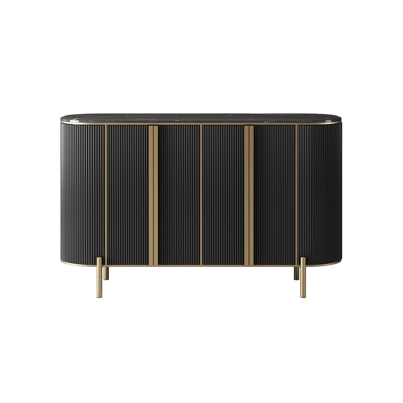 CREDENZA GRIS CON TOPE DE MARMOL Y PATAS DORADAS