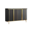 CREDENZA GRIS CON TOPE DE MARMOL Y PATAS DORADAS