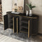 CREDENZA GRIS CON TOPE DE MARMOL Y PATAS DORADAS
