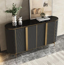 CREDENZA GRIS CON TOPE DE MARMOL Y PATAS DORADAS