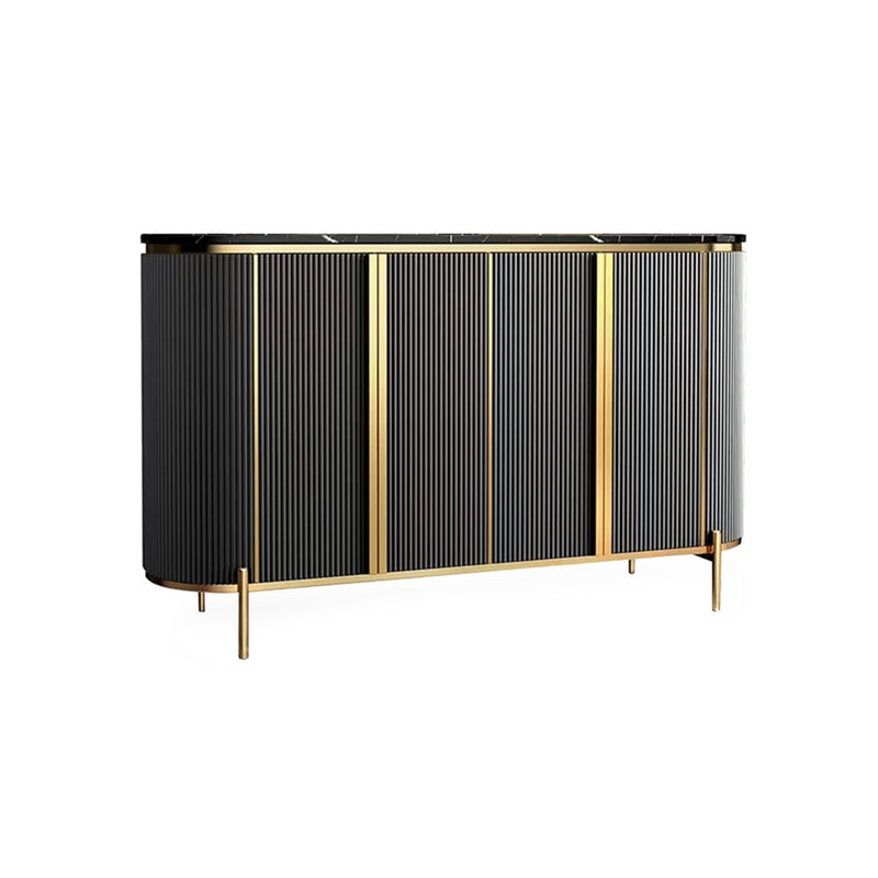 CREDENZA GRIS CON TOPE DE MARMOL Y PATAS DORADAS