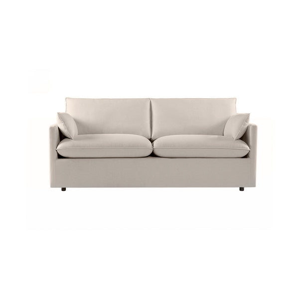SOFA ESTACIONARIO DE DOS ASIENTOS EN TELA BEIGE