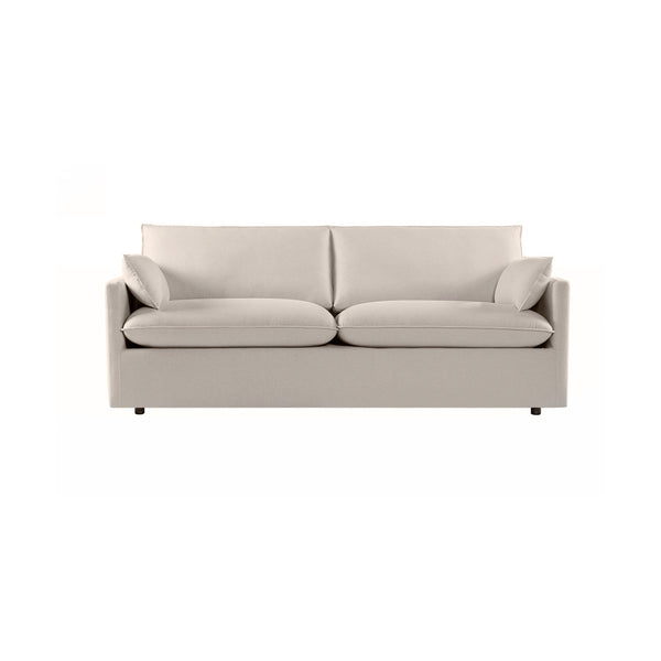 SOFA ESTACIONARIO DE TRES ASIENTOS EN TELA  BEIGE