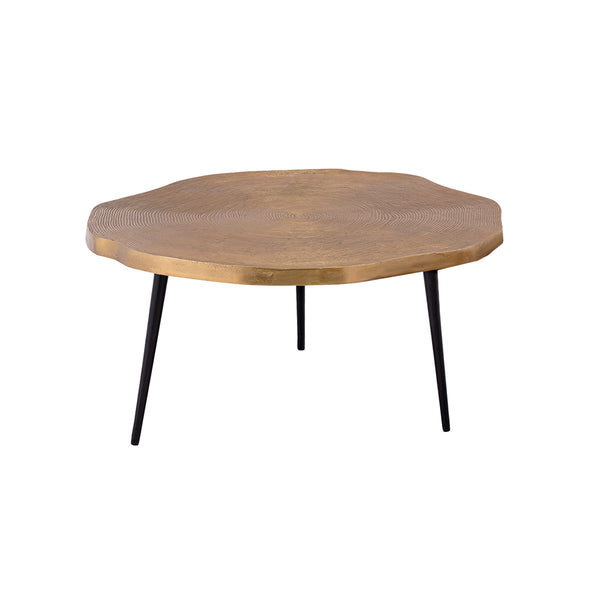 MESA DE CENTRO DORADA Y PATAS NEGRAS