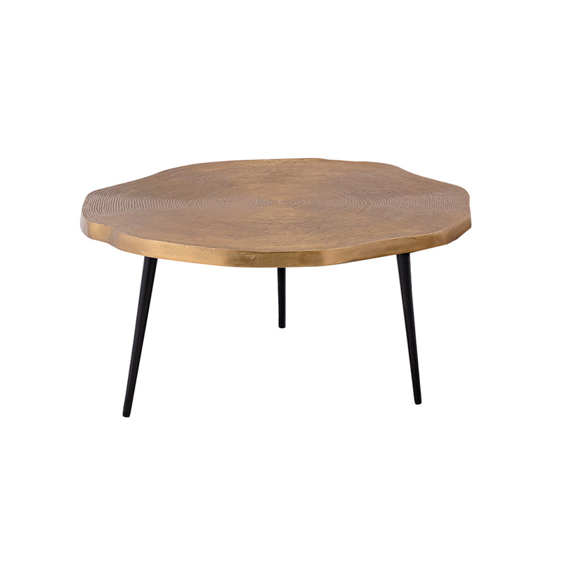MESA DE CENTRO DORADA Y PATAS NEGRAS