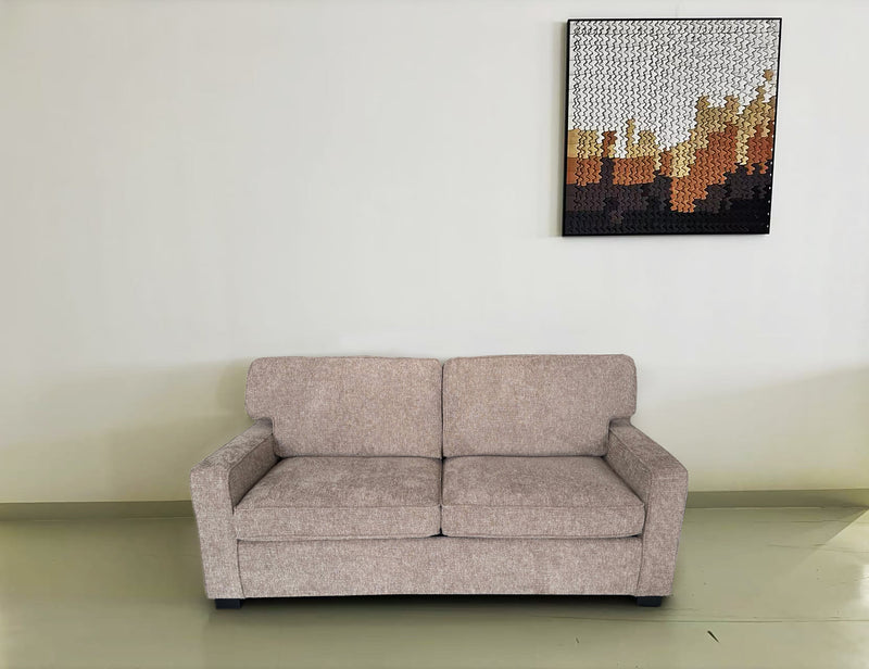 SOFA CAMA EN TELA MARRON