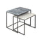 MESA LATERAL TOPE ESTILO MARMOL Y BASE NEGRA SET DE 2