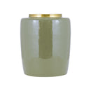 JARRON VERDE CON DORADO