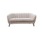 SOFA ESTACIONARIO DE 2 ASIENTOS EN TELA BEIGE Y PATAS NEGRAS