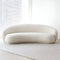 SOFA ESTACIONARIO DE TRES ASIENTOS EN TELA BLANCA