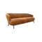 SOFA ESTACIONARIO DE TRES ASIENTOS EN TELA MARRON