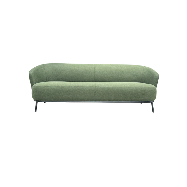 SOFA ESTACIONARIO DE TRES ASIENTOS EN TELA VERDE