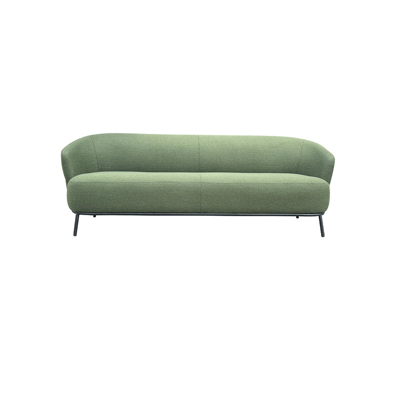 SOFA ESTACIONARIO DE TRES ASIENTOS EN TELA VERDE