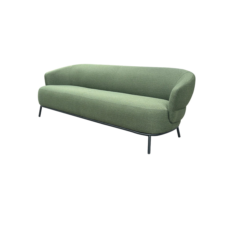SOFA ESTACIONARIO DE TRES ASIENTOS EN TELA VERDE