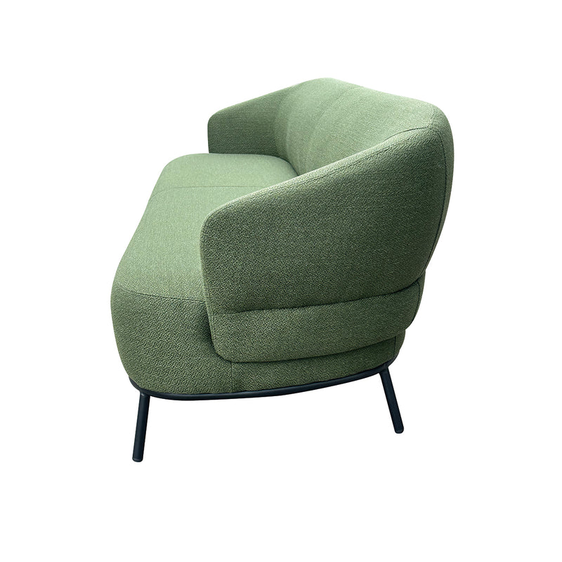 SOFA ESTACIONARIO DE TRES ASIENTOS EN TELA VERDE