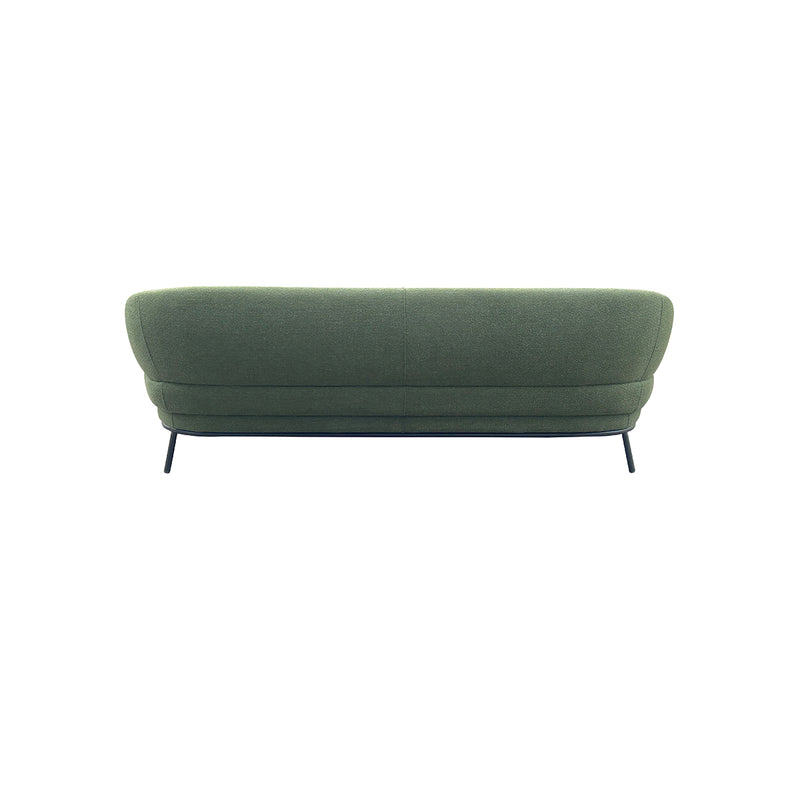SOFA ESTACIONARIO DE TRES ASIENTOS EN TELA VERDE