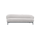 SOFA ESTACIONARIO DE TRES ASIENTOS EN TELA BEIGE.