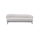 SOFA ESTACIONARIO DE TRES ASIENTOS EN TELA BEIGE.