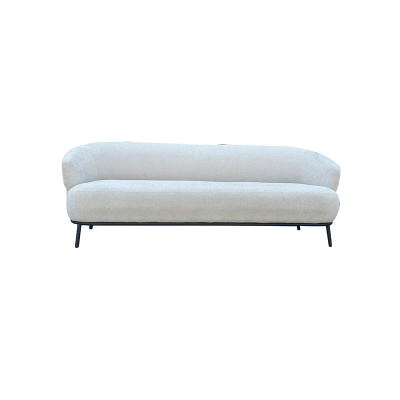 SOFA ESTACIONARIO DE TRES ASIENTOS EN TELA BEIGE