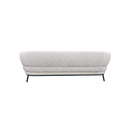 SOFA ESTACIONARIO DE TRES ASIENTOS EN TELA BEIGE.