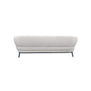 SOFA ESTACIONARIO DE TRES ASIENTOS EN TELA BEIGE.