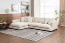 SOFA SECCIONAL ESTACIONARIO EN TELA BEIGE