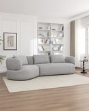 SOFA SECCIONAL ESTACIONARIO EN TELA GRIS