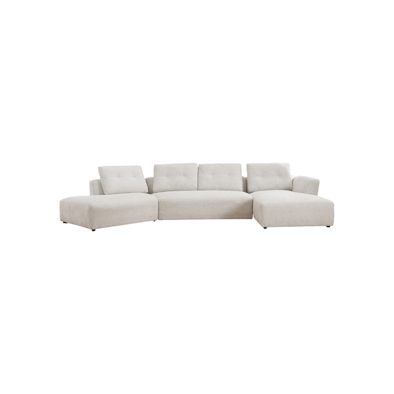 SOFA SECCIONAL ESTACIONARIO EN TELA OFF WHITE