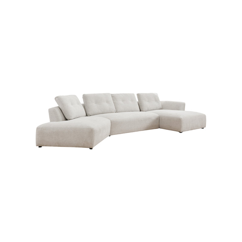 SOFA SECCIONAL ESTACIONARIO EN TELA OFF WHITE