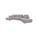 SOFA SECCIONAL ESTACIONARIO EN TELA MARRON