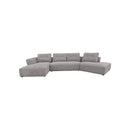 SOFA SECCIONAL ESTACIONARIO EN TELA MARRON