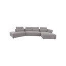 SOFA SECCIONAL ESTACIONARIO EN TELA MARRON