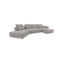 SOFA SECCIONAL ESTACIONARIO EN TELA MARRON