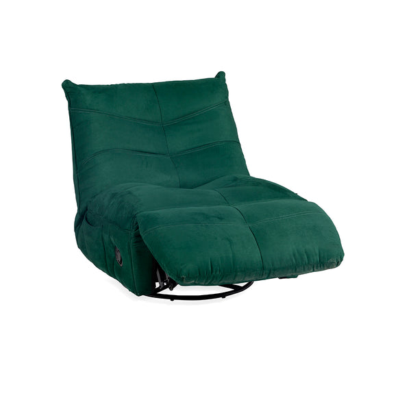 BUTACA RECLINABLE MANUAL GIRATORIA EN TELA VERDE