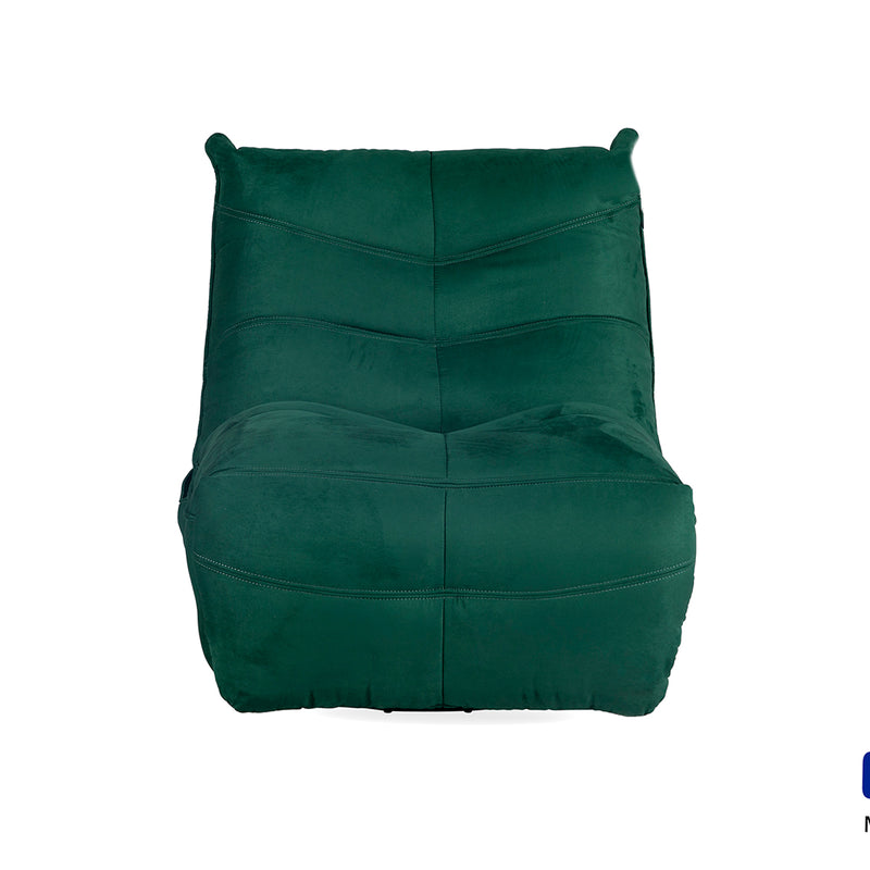 BUTACA RECLINABLE MANUAL GIRATORIA EN TELA VERDE