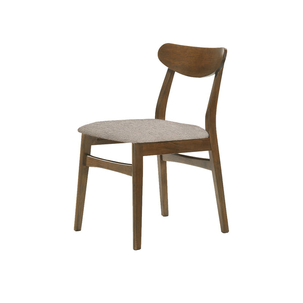 SILLA DE COMEDOR EN TELA MARRON  Y PATAS MARRONES