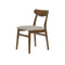SILLA DE COMEDOR EN TELA MARRON  Y PATAS MARRONES