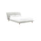 CAMA KING BYRON EN TELA BEIGE Y PATAS MARRONES