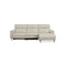 SOFA SECCIONAL RECLINABLE ELECTRICO EN PIEL SINTETICA CREMA Y PATAS NEGRAS
